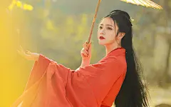 红衣性感古装美女高清桌面壁纸-聊聊校服