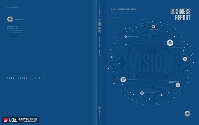 蓝色科技发展商业项目封面企业画册图片下载...