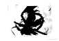 武侠仙侠侠客游戏人物形象剪影古风黑白水墨国风场景PNG透明免抠设计素材