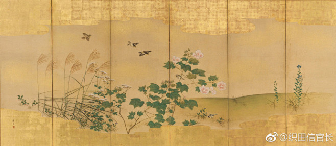 草花小禽图屏风，东京富士美术馆藏
这件作...