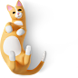 cat on back Illustration in PNG, SVG