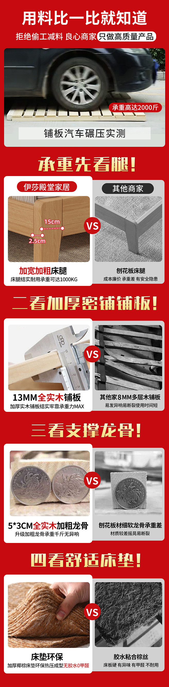 实木床现代简约1.5m家用主卧双人床1....