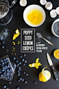 Lemon Poppyseed Crepes with Blueberry Cream Cheese Filling