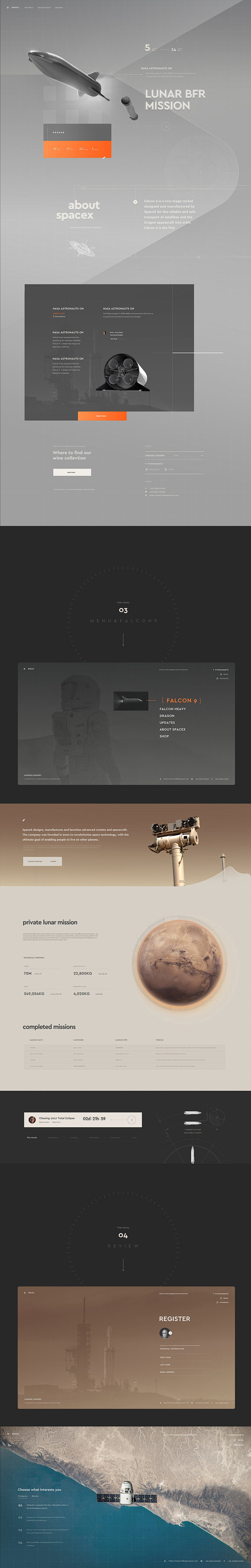 spacex website desig...