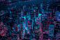 Aerial Explorations of International Cityscapes Washed in a Neon Glow by Xavier Portela : After a visit to Tokyo in 2014, self-taught photographer Xavier Portela became frustrated by how static and two-dimensional his images appeared. His photographs didn