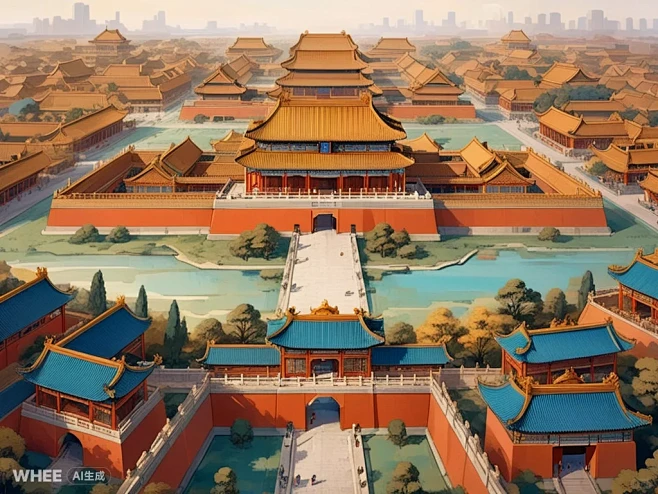 用ai生成故宫建筑插画 - 小红书-花瓣网