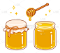 蜂蜜,卡通,可爱的,绳子,背景分离,食品,简单,成分,广口瓶,甜食