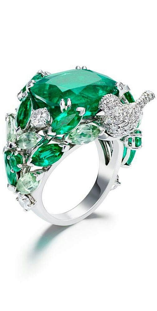 Emeralds and diamond...