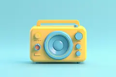 老物件复古便携式收音机模型