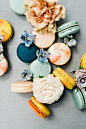 beautiful color palette with macarons