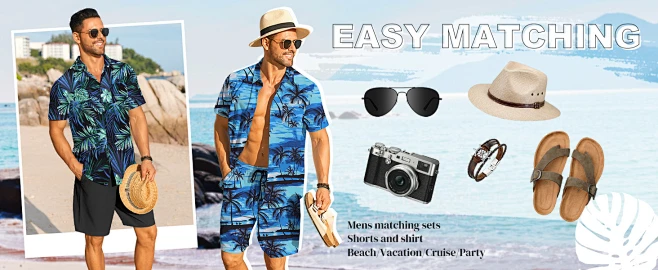 mens matching sets summer two piece outfits for men-花瓣网