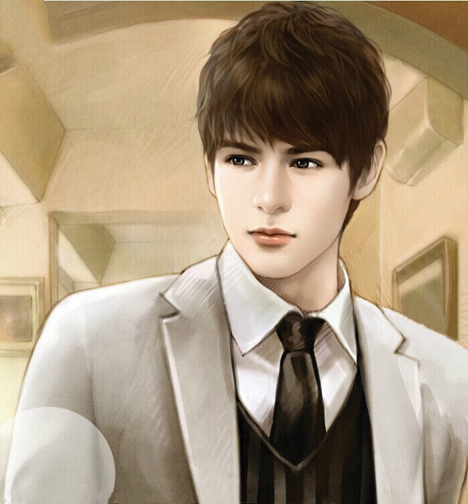 现代手绘插画男