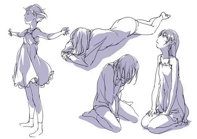 【绘画参考】女性各种动态参考~喜欢画女性...