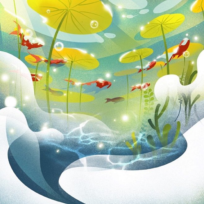 水趁浮萍风趁水 #procreate# ...