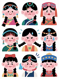 AIGC分享（附描述词）-九宫格表情包绘制
