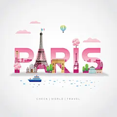 创意旅游字母插画北京世界风景地名特色建筑插图AI矢量UI设计素材-淘宝网