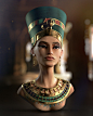 Nefertiti, Alexia Rubod : This is a personal project. My goal here was to recreate the famous bust of the Egyptian Queen, while adding my personal twist. I particularly enjoyed working on the details of the necklace and headdress.