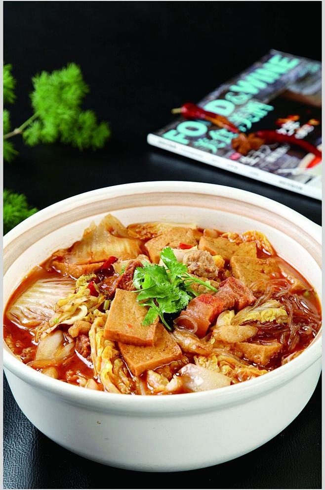 砂锅烩菜食物摄影图片