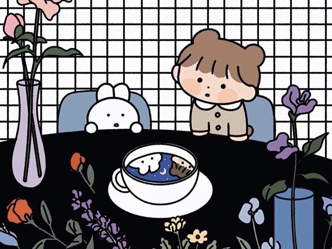 可爱卡通插画ipad壁纸  