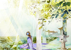 涩女手札采集到水彩古风-场景