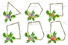矢量花叶安排设置图形