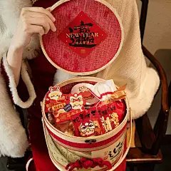2025新年蛇年中式贺卡中国风春节高级小卡片烘焙礼盒包装盒装饰-淘宝网