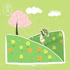 #植物与春天# @云朵插画 
最近一直下雨 是春天来了 春雨绵绵 ​​​​