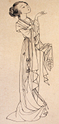 中国工笔画---白描人物  古装 - 石墨閣 - 石墨閣