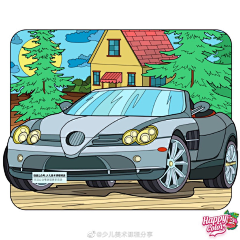 红的黄的黑的白的蓝的采集到儿童画