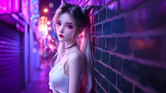 朋克狐耳女孩4k壁纸