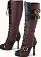 Ladies Knee High Steampunk Boots (Love them, but I'd take off the gears. They are a little cheesy).