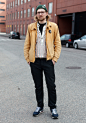 Jake - Hel Looks - Street Style from Helsinki : “First I chose the trousers, because they are so comfortable to wear. They are from Carlings store. The shirt's colour brings nice contrast to the outfit. The jacket I bought 6 years ago. And sneakers are co