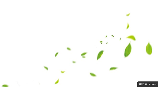 创意手绘合成漂浮的树叶模板免扣png