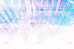 棕榈叶与海岸双重暴露。抽象艺术自然背景屏保，横幅。