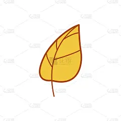 枯叶黄秋主题卡通插画设计