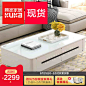 顾家家居茶几钢化玻璃烤漆几桌储物现代简约客厅家具1675TD-2-tmall.com天猫