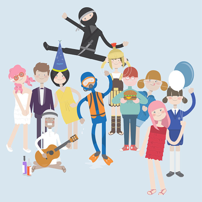 扁平风格人物卡通扁平化人物职业人物各类职业人物可爱男生女生扁平化