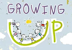 快乐的孩子儿童牵手天天向上up手绘涂鸦风格素描插图矢量设计素材Happy Kids-设计元素-美工云(meigongyun.com)