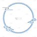 蓝色详云圆形边框元素