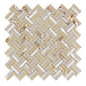 11.45"x11.45" Basketweave North Shore Mosaic, Set Of 4, Pearl Beach