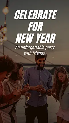 Simple Literary New Year Friends Party Display Instagram Story