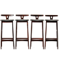 set of four rosewood stools. love the low back on these.: