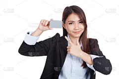 贺卡,青年人,女商人,空白的,席次牌,办公室,美,留白,水平画幅,手势语