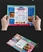 PSD分层亮丽西餐厅菜单宣传三折页名片海报设计模板 Ai素材 P266-淘宝网