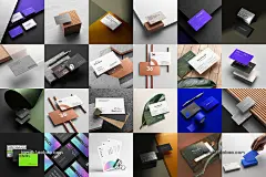 30款时尚名片卡片明信片Logo设计作品贴Ps样机素材场景展示模板-淘宝网