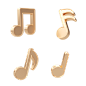 c4d立体3D音乐金色音符模型免抠装饰元