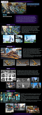 Agents of Mayhem - Architecture Direction (Seoul), Keith Self-Ballard : One sheet elaborating on the art direction on concept development for Seoul's variant districts.