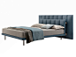 Fabric double bed with upholstered headboard GALA by Zanotta