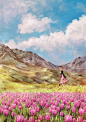 五月的春天，令人兴奋的风景 ~ 来自韩国插画家Aeppol 的「森林女孩日记」系列插画。