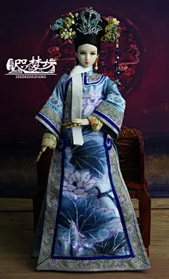 obitsu27 清朝 旗装 手绘旗装 甄嬛传宛嫔-淘宝网